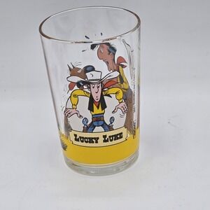 Lucky Luke Vtg cartoon Juice glass 1996 Belgium France‎